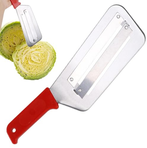 Cuchillo de Doble Hoja para Verduras, Cortador de Repollo y Limpiador de Escamas, Acero Inoxidable con Mango ABS