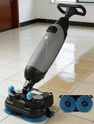 ZXSYYDS Autolaveuse-laveuse compacte et Portable, avec réservoirs séparés de 4 et 6 litres, Double Brosse et tête rotative à 360°, pour la Maison, Le Bureau et l'hôtel Grey