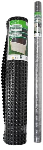 mgc24 Noppenfolie & Wühlmausgitter Set – Hochbeet Schutz Set 0,9 × 6,5 m Noppenfolie + 2,1 × 1,1 m verzinktes Wühlmausgitter – Feuchtigkeits‑ & Nagetierschutz für Hochbeete & Komposter
