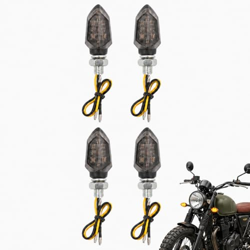 4 Stück LED Blinker Motorrad 12V, Mini Motorrad Blinker mit 5 LED, mit schützendem ABS Gehäuse, wasserabweisend, Blinkerlicht für Motorrad, Moped, Scooter, Quad, Universal Ersatz Blinker, gelbes Licht