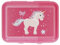 Uakeii Premium Butterbrotdose Einhorn Pony Brotdose – Glitzer Brotzeitbox mit Trennfach in Pink – 19 x 14 x 7 cm spülmaschinengeeignet