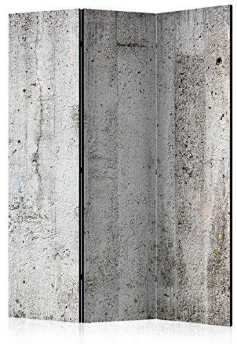 RAUMTEILER/PARAVENT B&D XXL - Beton Loft, 135x172 cm, 3-teilig, Wohnzimmer | Mobiler Sichtschutz, sofort einsatzbereit, Holzrahmen, ideal fürs Wohnzimmer oder Büro, geruchsneutral, lichtbeständig