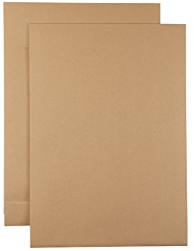 250 Faltentaschen B4, haftklebend, braun mit 4cm Falte