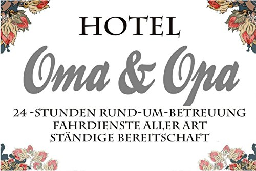 Crealuxe Fussmatte Hotel Oma & Opa - Fussmatte Bedruckt Türmatte Innenmatte Schmutzmatte lustige Motivfussmatte