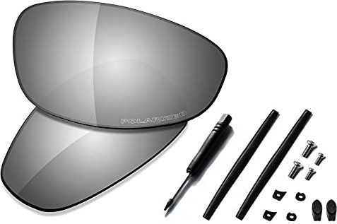 Saucer Premium Replacement Lenses & Rubber Kits for Oakley Juliet Sunglasses High Defense - Chrome Metal Polarized