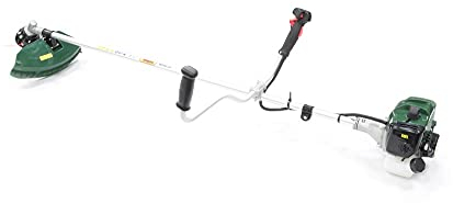 Webb WEBC33 33cc Straight Shaft, 2-Stroke Petrol Brushcutter and Lawn Edger, Twin Cutter Heads, Anti-Vibration Cowhorn Handle - 2 Year Guarantee