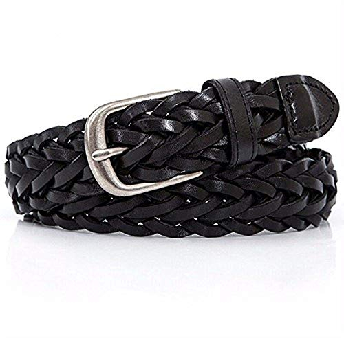 Kraftpapier Geflochtene Gürtel Herren Leder Gürtel Jeans Herrenmode Beckengurt Leger Herbst Stoffgürtel (Color : Schwarz, Size : 110cm)