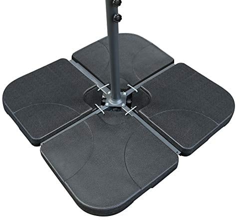 Green Bay Set of 4 Square Black Parasol Base Stand Weight For Cantilever & Banana Hanging Umbrellas