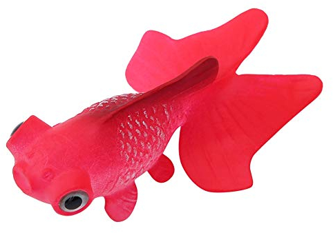 Pssopp Künstliche Fische Silikon Fische Silikon Goldfisch Betta Fisch Lebensechte Künstliche Fische Ornament Schwimmende Fische Aquarium Dekoration Künstliche Bunte Fische (Roter Goldfisch)