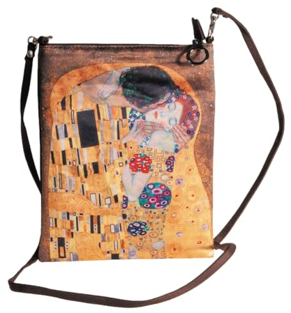 Fridolin Schultertäschchen/Shoulder Bag, Gustav Klimt, Der Kuss, 18 x 22 cm + Band 55 cm