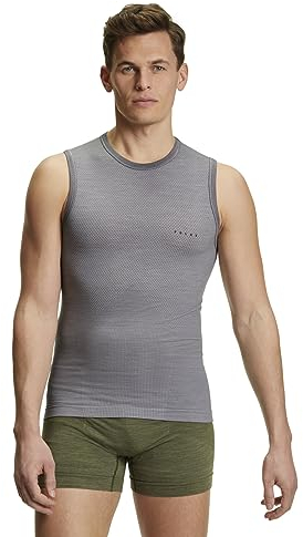 FALKE Herren Baselayer-Shirt Wool-Tech Light M S/l Sh Wolle Funktionsmaterial schnelltrocknend 1 Stück, Grau Grey-Heather 3757, L