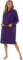 Undercover Peignoir zippé en polaire douce pour femme avec bordure en satin Rose violet bleu lilas et rose, Violet (col), 14-16