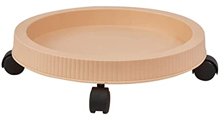 U/D Soucoupe pour pot de fleurs avec roulettes - Soucoupe ronde flexible pour intérieur ou extérieur - Beige