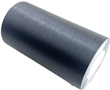 Frise de papier peint imitation métal brossé - Moulage autocollant pour plafond - Étanche - Bordure décorative pour salle de bain, salon, cuisine - 10 cm x 5 m - Noir