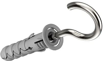 Viti a gancio a forma di C con tasselli da muro M8 / 4.5x75mm viti a occhiello, ganci a C autofilettanti e fissaggi in nylon Rawl, tasselli ad espansione universali e ganci da parete (50 pcs)
