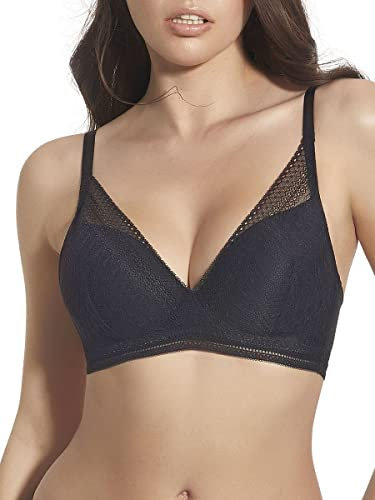 Generic Reggiseno in coppa B con imbottitura e senza ferretto varie taglie e colori disponibili Art. Regina (5 Nero)