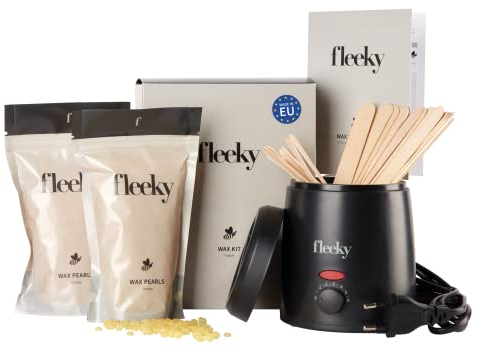 fleeky Wax Heater Kit - elektrisches waxing Komplett-Set mit Wachswärmer für seidenglatte Haut on fleek, professionelle Ergebnisse und anfängerfreundliche Handhabung