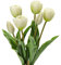 Oairse 4 Tulpen und 2 Tulpenknospen Kunstblumen Echtes Gefühl, künstliche Latex-Tulpen, Blumensträuße, Tischarrangements, Geschenk für Zuhause, Büro, Party, Hochzeit, Geburtstag, Garten, Weiß