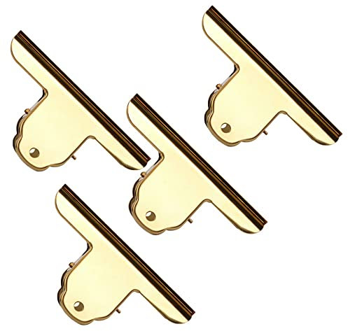 4Pcs Large Book Clips, 10cm Stainless Steel Paper Clamps for Document, Drawing Board, Office Supplies (Gold)