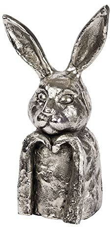 Lambert Einstein Deko-Hase Aluminium Nickel antik H 26 cm