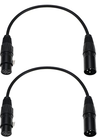 Create idea 2 Stück XLR 3-polig Stecker auf 5-polig Buchse Kabel XLR 3Pin auf XLR 5Pin Audio DMX Kabelzubehör Zum Anschließen von Mikrofon Equalizer Verstärker