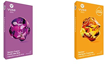 VUSE Zero Nicotine – 2 Capsules e-Liquide – Fusion Fruits des Bois, 2 x 1,9 ml & Zero Nicotine – 2 Capsules e-Liquide pour ePod - Saveur : Mangue Tropicale, 2 x 1,9 ml
