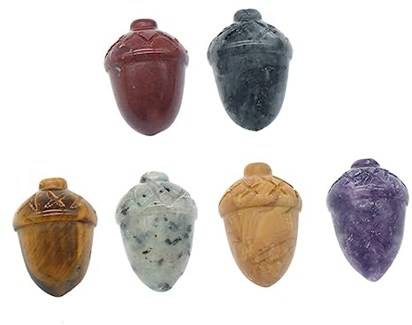Abaodam 6 Pezzi Pigne Di Pino Cembro Ornamenti Di Di Natale Statue Di Pigne Di Pietre Preziose Meditazione Pigne Per Riempire i Vasi Di Gemme Mini Nocciola Cristallo Naturale