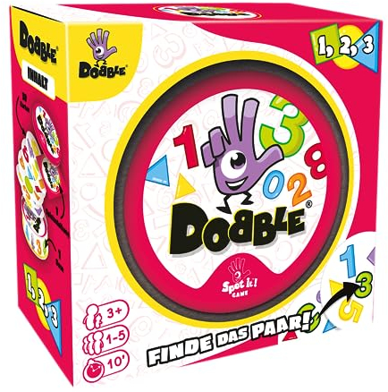 Zygomatic, Dobble 1,2,3, Eco-Sleeves, Kinderspiel, Kartenspiel, 1-5 Spieler, Ab 3+ Jahren, 10 Minuten, Deutsch
