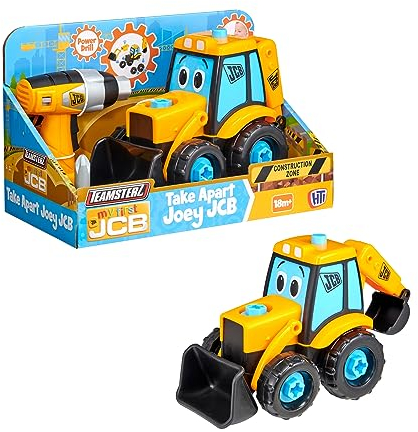Teamsterz My First JCB Take Apart Joey Digger Truck | Battery Operated Drill Toy And Take Apart Construction Toy | 16 Piece Digger Playset | Ages 18M+