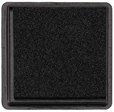 AMZLORD 1x Stempelkissen, Kinder Stempelkissen Fingerabdrücke Ungiftig Abwaschbar Stamp Pad for Leinwand Hochzeit, Papier Handwerk Stoff, Scrapbook, Geburtstag, Stoffmalerei - Schwarz