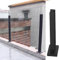 Glass railing post Glasgeländer/Kunststoffplatten, Balusterpfosten For Balkon, Treppenabsatz/um Pool/Terrasse, Geländer Aus Gehärtetem Glas, Edelstahl Schwarz, Treppengeländer-Set ( Color : Middle pos