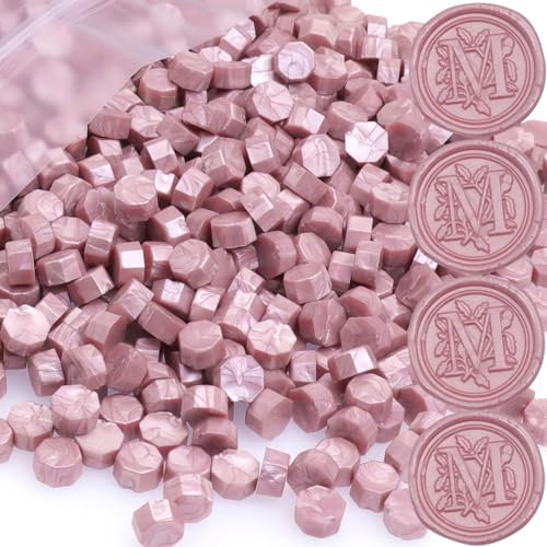 Rose Gold Wax Seal Beads 1450pcs (1.1lb), Andotopee Premium Sealing Wax Beads for Wax Seal Stamp, Affordable Wax Pellets Refill Pack for Wax Seal Kit, Wedding Invitation, Envelope Seal, Crafts