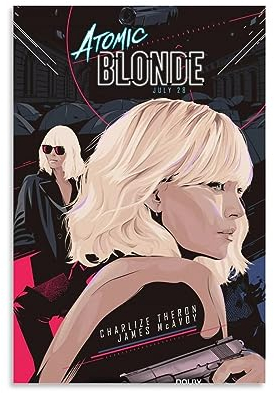 V BY N Atomic Blonde (1) Filmposter Vintage Art Cover Raumdekor Ästhetische Schlafzimmer Dekor Leinwand Poster für Schlafzimmer 30 x 45 cm ungerahmt