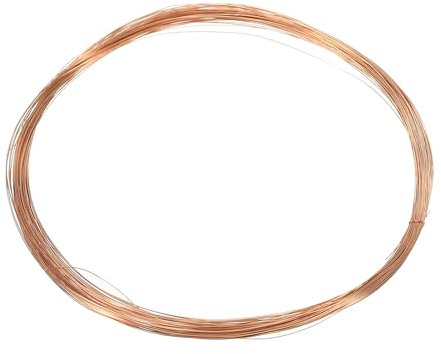 PATIKIL 49 Pies Sólido Desnudo Cobre Alambre, 36 Calibre 99.9% Puro Cobre Alambre 0,2mm Suave Cuentas Alambre Metal Planta Tallo Lazos para Joyería Artesanía (15m)