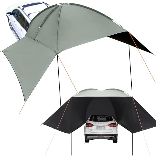 VEVOR Toldo para Coche 3x2,1 m Toldo Lateral para Coche PU2000mm UV50+ Resistente al Sol/Agua/Viento con Bolsa de Almacenamiento Toldo Lateral/Trasero para Camiones, SUV, Furgonetas, Autocaravanas