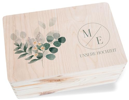 Holzkiste - Box für Umschläge Hochzeit Erinnerungsbox für Karten | Hochzeit Box Geldgeschenke - 30 x 20 x 14 - Holz - hochzeits hochzeitskartenbox brautpaar wedding erinnerungskiste