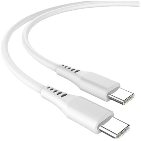 USB C to USB C Charger Cable 2A Fast Charging Lead Type C to C Data Lead Compatible with iPhone 15 Pro Max, Galaxy S24 S23 Ultra, Pixel 7, Huawei P60, MacBook Pro M3, iPad Air 5 (1M)