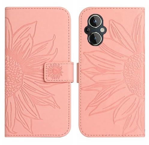 Rfvzubemok Kompatibel mit Redmi 11 Prime 4G Handytasche,Kompatibel mit Redmi 11 Prime 4G Flip Kickstand Kartenschlitze Magnetverschluss Handyhülle Pink