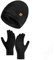 Enwokran Wintermütze Touchscreen Handschuhe Lang Schal Set Unisex Beanie Mütze Fleece Warme Haube Winterschal Kaschmir Strickmütze Strickschal mit Fleece Gefütterte Thermo Handschuhe (Schwarz)