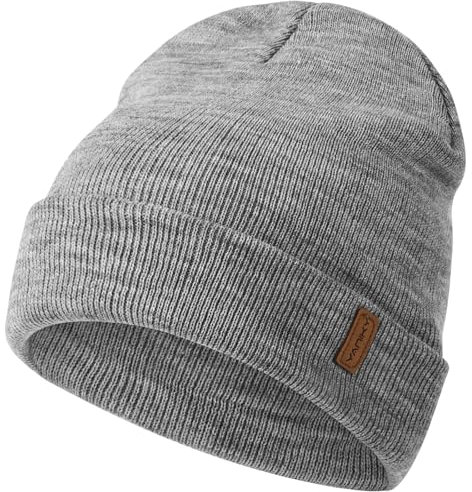 YANIKY Mütze Damen, Herren Mütze Winter, Weich Bequem Warme Strickmütze Unisex, Winddichte Wintermütze, Klassische Beanie Mütze Ideale für Herbst Winter und Frühling (Grau 01)