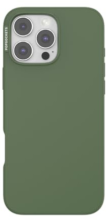 PopSockets Custodia per iPhone 16 Pro Max compatibile con MagSafe, custodia per iPhone 16 Pro Max, compatibile con ricarica wireless, solo custodia, verde oliva
