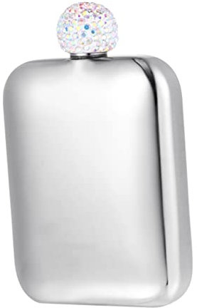 CRILSTYLEO Stainless Steel Mini Wine Pot Rhinestone Design Women's Hip Flask Compact Travel Flask