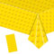 MORAINJAY Gelb Bausteine Tischdecke Partyzubehör Geburtstagstischdecke, 137 x 274 cm Tischdecke Rechteckige Block Geburtstagstischdecke aus Kunststoff Mehrfarbige Spielzeugsteine für Kinder