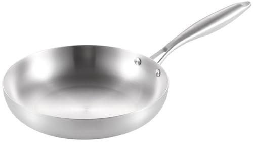iFCOW Sauteuse Poêle à frire en acier inoxydable, 30,5 cm, 3 couches, chaleur rapide et uniforme, poêle de chef pour toutes les cuisinières