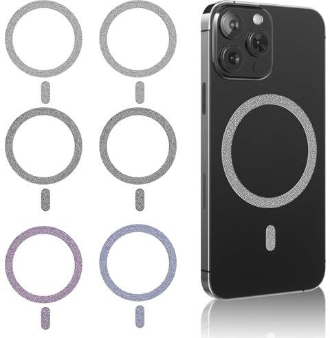 6 Stück Mag-Safe Ring,Mag-Safe Magnet Ring,Magnetring Handy,Mag-Safe Sticker,Mag-Safe Ring Aufkleber,Kompatibel mit iPhone 14/13/12/11/X-Serie Samsung A13 A54 A53 (Mehrfarbig)