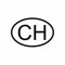 Stickers Kreativer Auto-Aufkleber. CH Schweizer Landkreis ovales Autozubehör PVC. Aufkleber, 14 CM * 10 CM(Black)
