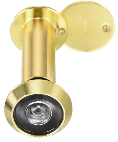 PATIKIL Visor de Puerta de 9/16 con Ángulo de Visión de 180 Grados, Se Adapta a Puertas de 2-3/16 Pulgadas a 3-3/4 Pulgadas con Cubierta de Privacidad Giratoria, Color Dorado