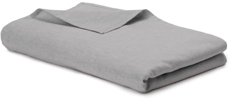 URBANARA Tolosa Bettlaken 180x275 cm I 50% Leinen & 50% Baumwolle I Nachhaltiges Halbleinen Betttuch Made in Portugal Oeko Tex Zertifiziert I Ohne Gummizug (90-100x200 cm Matratze) - Hellgrau