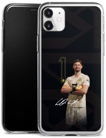 Slim Case kompatibel mit Apple iPhone 11 Silikon Handyhülle transparent Hülle extra dünn Gregor Kobel BVB Borussia Dortmund