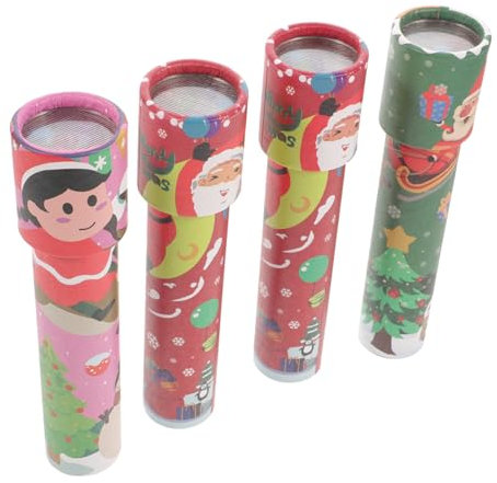 TOYANDONA 4 Stück-Pack Weihnachtskaleidoskope Lernspielzeug Für Kinder Kleines Kaleidoskop Mit Glatter Oberfläche Robust Und Leicht Tragbar Kindergeburtstag Gastgeschenk